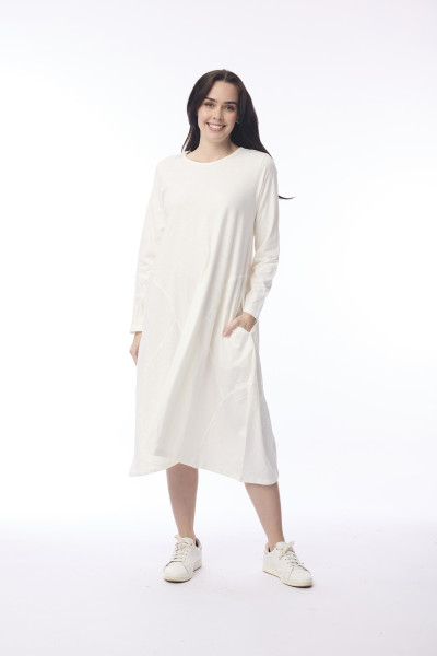 Essential Knit Bubble Dress Winter White
