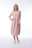 Essential Knit Dress Pleated Yoke Blush Pink