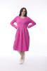 Essential Knit Dress Pleated Yoke Hot Pink