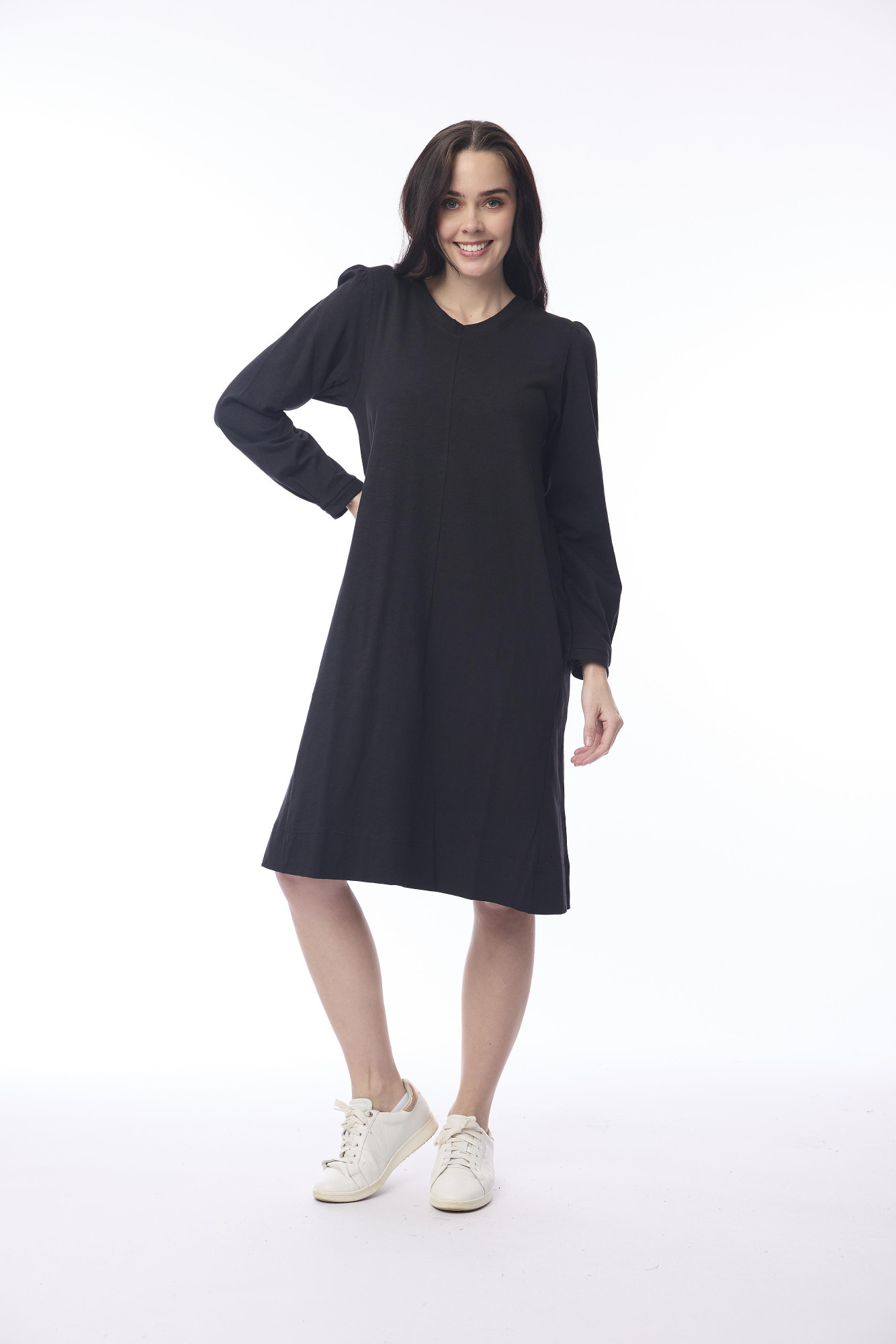 Essential Knit Shift Dress Black