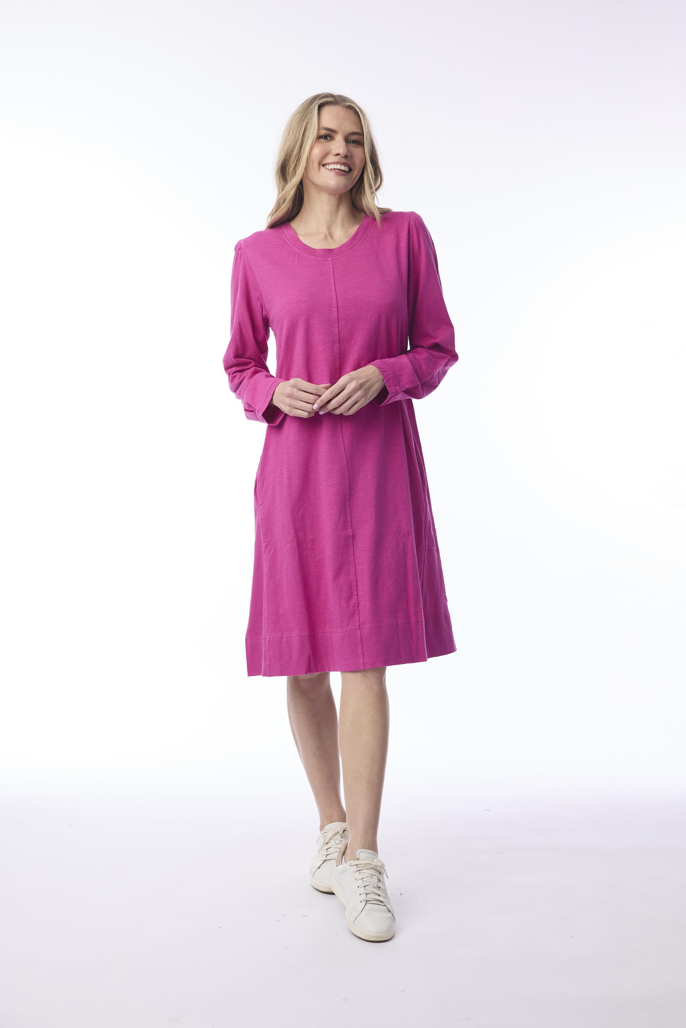 Essential Knit Shift Dress Hot Pink