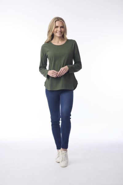 Essential Knit Tee Crew Military