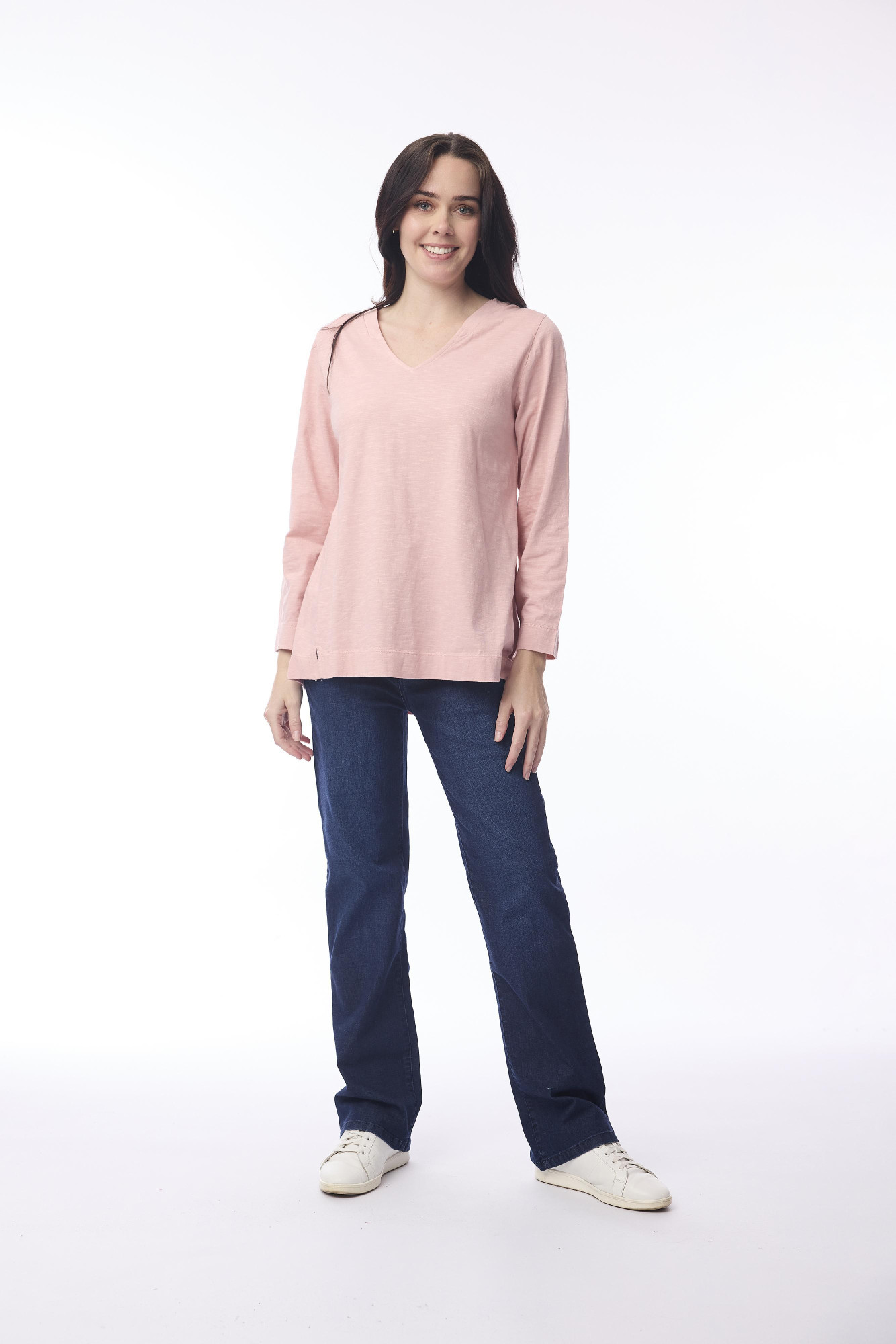 Essential Knit Top V Blush Pink