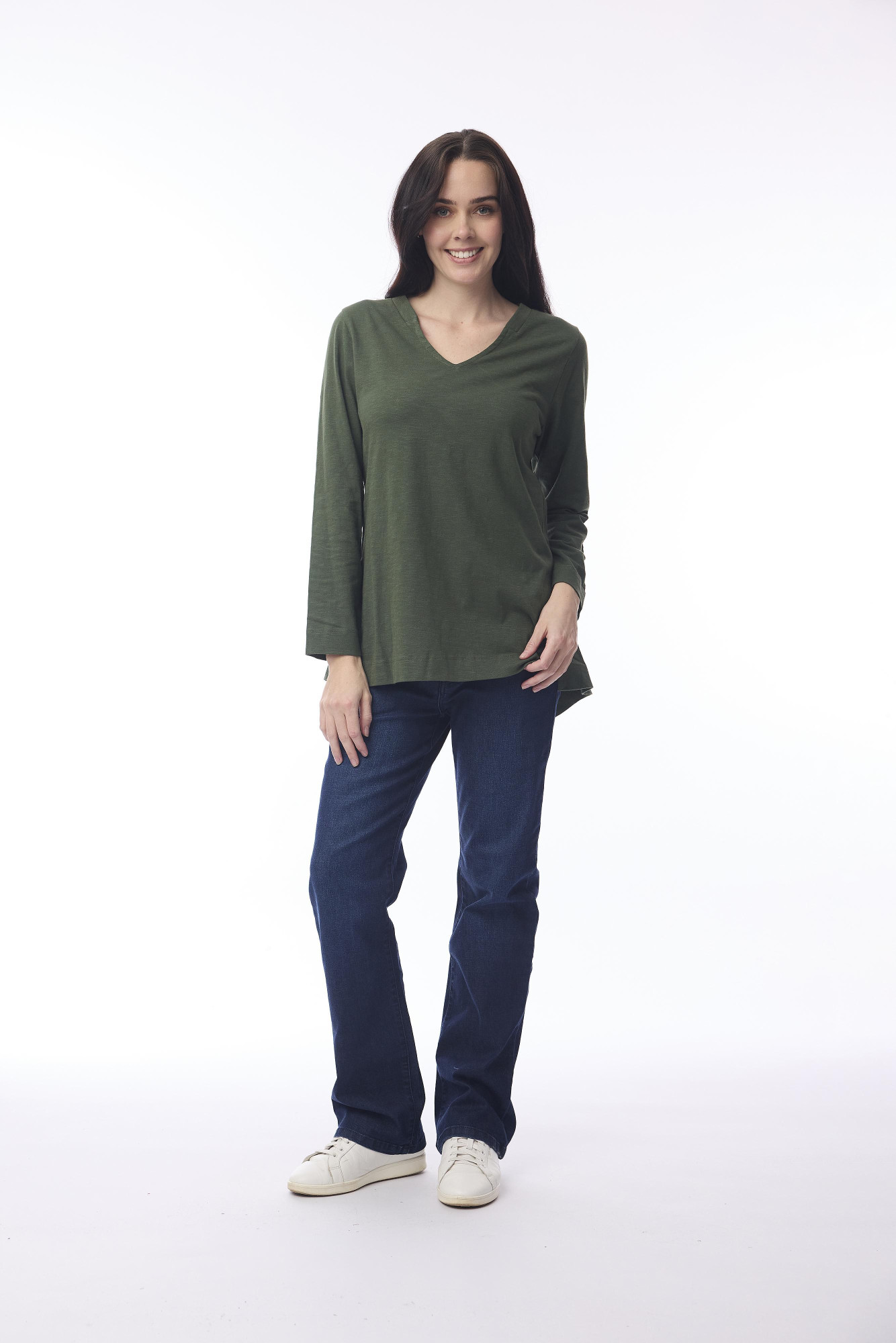 Essential Knit Top V Military