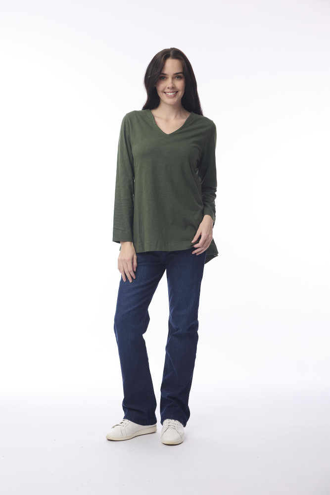 Essential Knit Top V Military