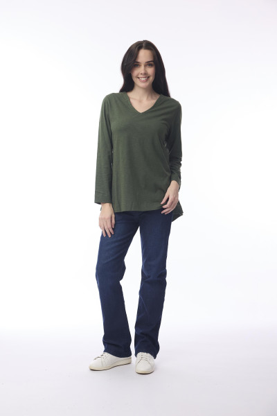 Essential Knit Top V Military