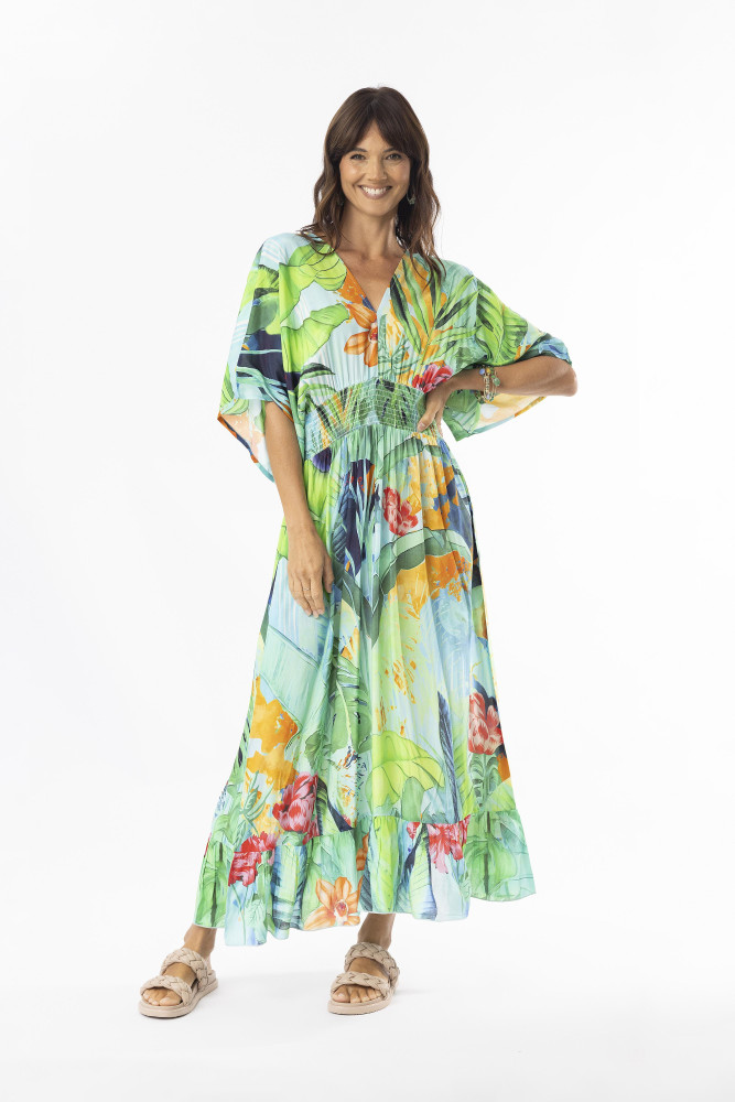 Evelin Dress Shirred Waist Print