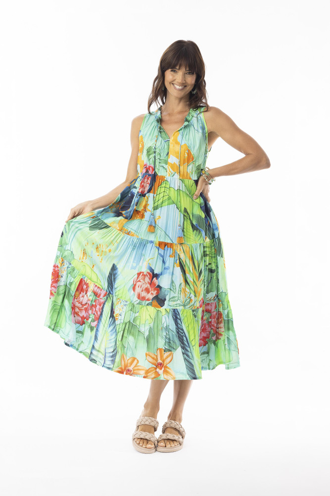 Evelin Dress Sleeveless Tie Print