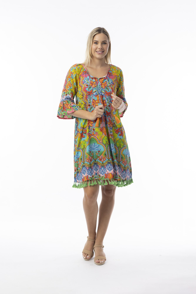 Fortaleza Dress Tassel Print