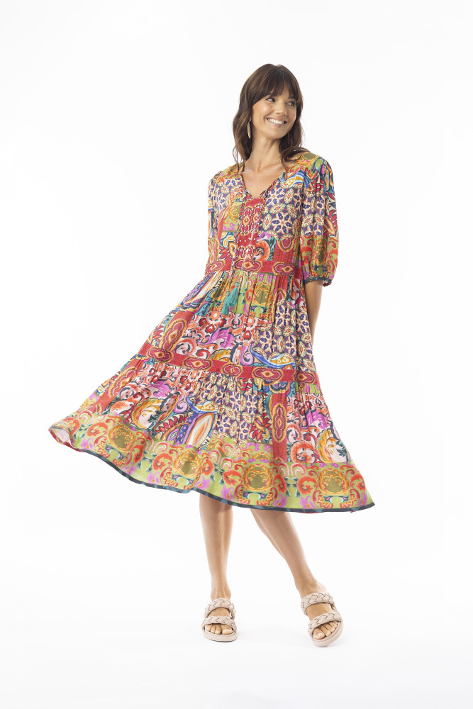 Francesca Dress Elbow Sleeve Print