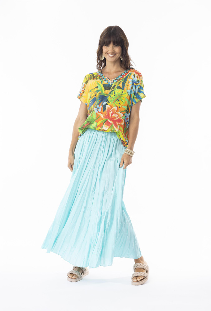 Georgia Top V Short Sleeve Print