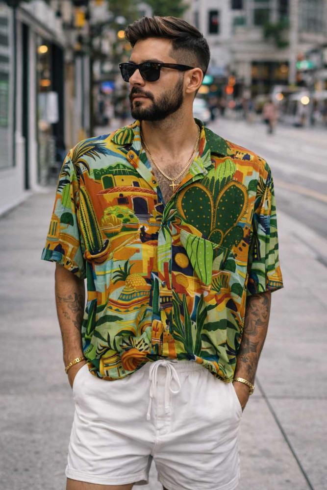 Mens Short slv Collar shirt Gauatemala 2nd