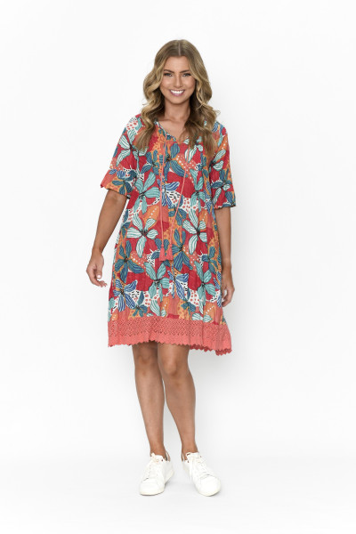 Hannah Tunic Boho Short Sleeve Print 11