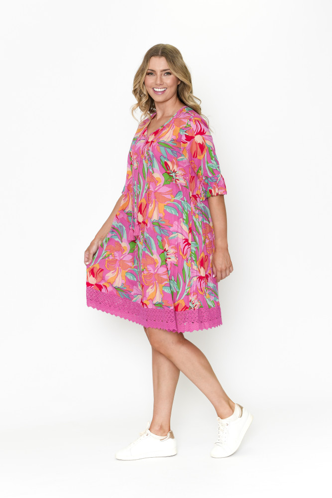 Hannah Tunic Boho Short Sleeve Print 15