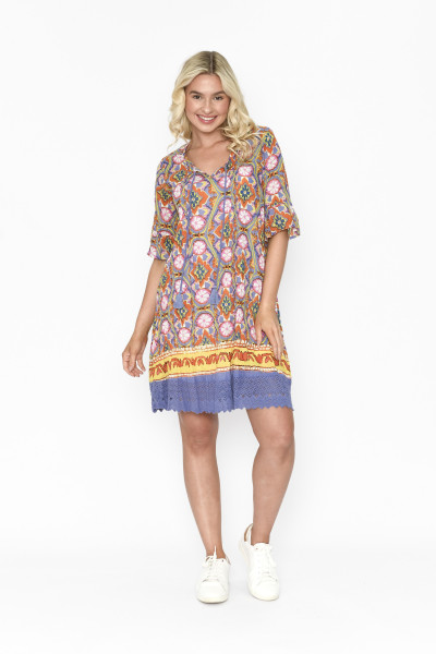 Hannah Tunic Boho Short Sleeve Print 8