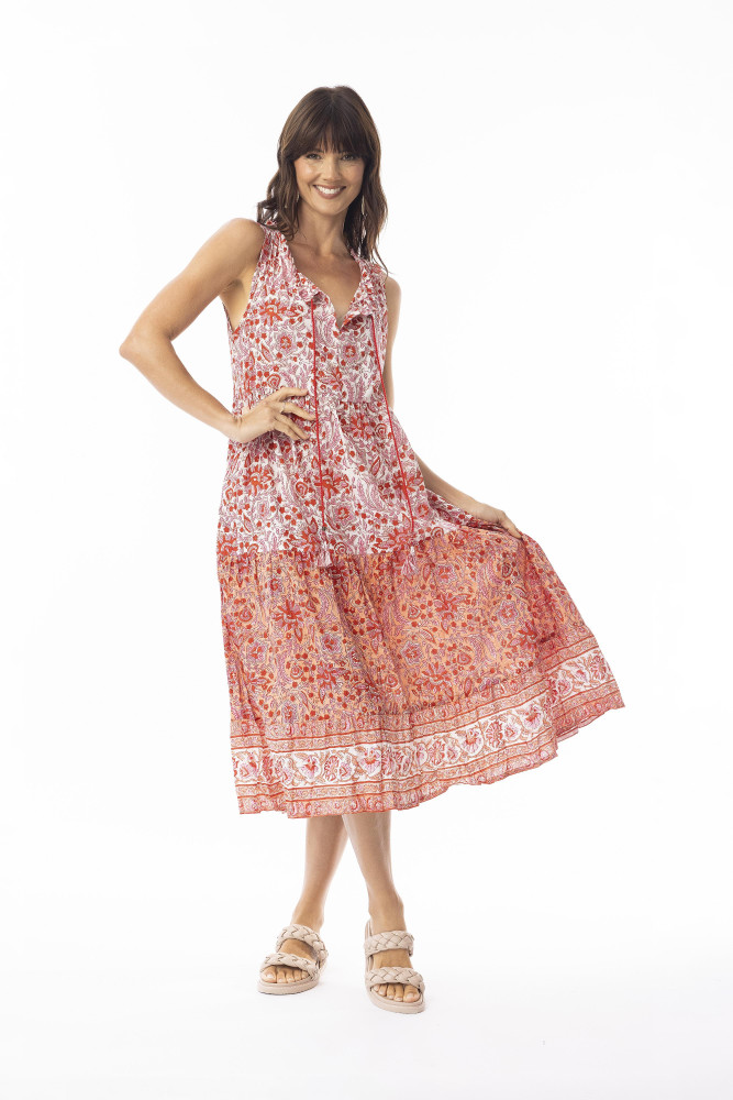 Hazel Dress Layers Sleeveless Print