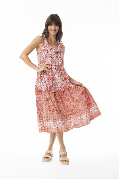 Hazel Dress Layers Sleeveless Print