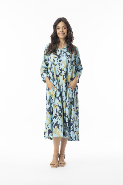 Ikebana Dress Collar Print