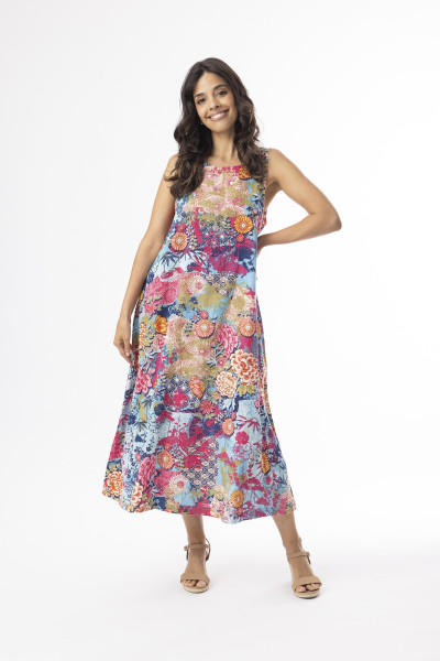 Ikebana Dress Sleeveless Print