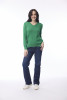 Knit Jumper V Neckline Green