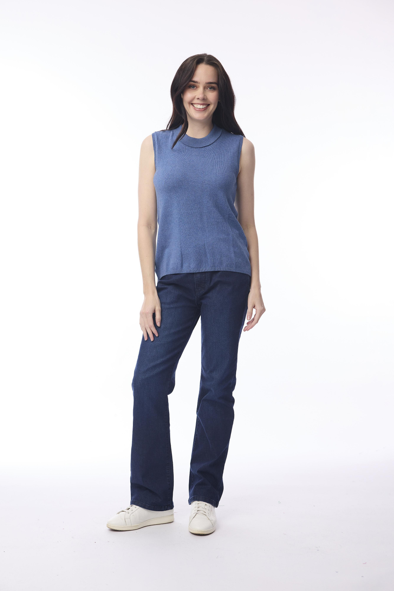 Knit Vest Denim Melange