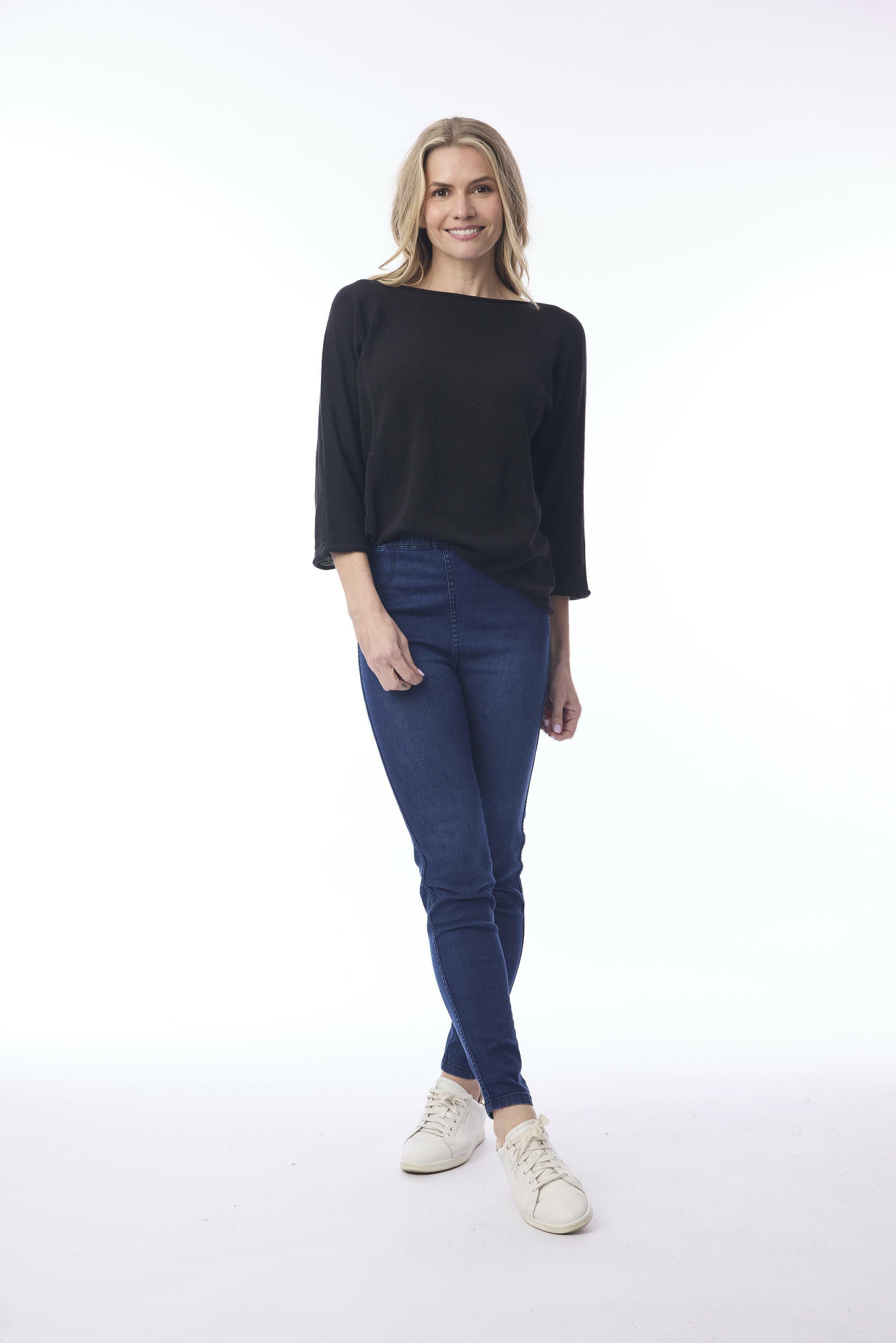 Knit Top Boat Neck 3/4 Slv Blush Pink