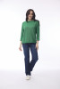 Knit Top Boat Neck 3/4 Slv Green