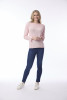 Knit Top Boat Neck Long Slv Blush Pink