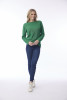 Knit Top Boat Neck Long Slv Green