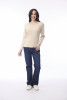Knit Jumper Square Neckline Natural Melange