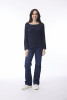 Knit Jumper Square Neckline Navy