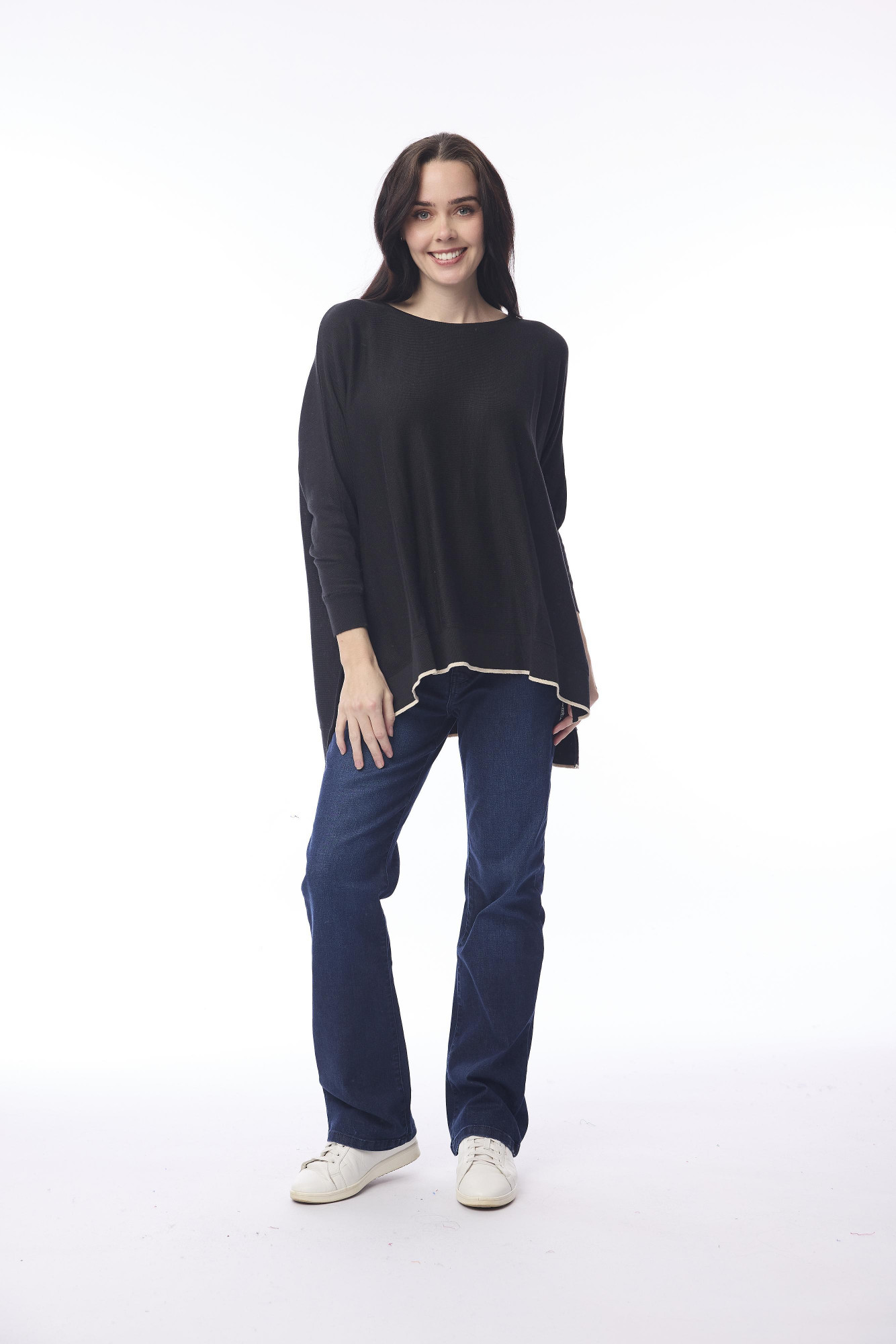 Knit Top Oversize Black