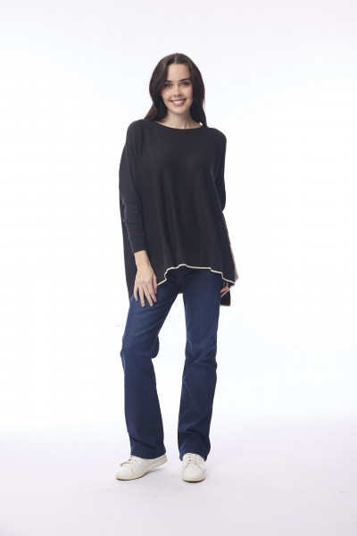 Knit Top Oversize Black