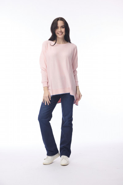 Knit Top Oversize Blush Pink