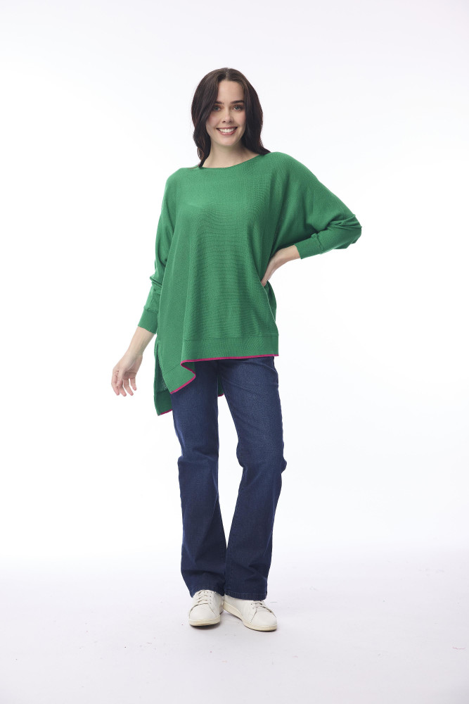 Knit Top Oversize Green