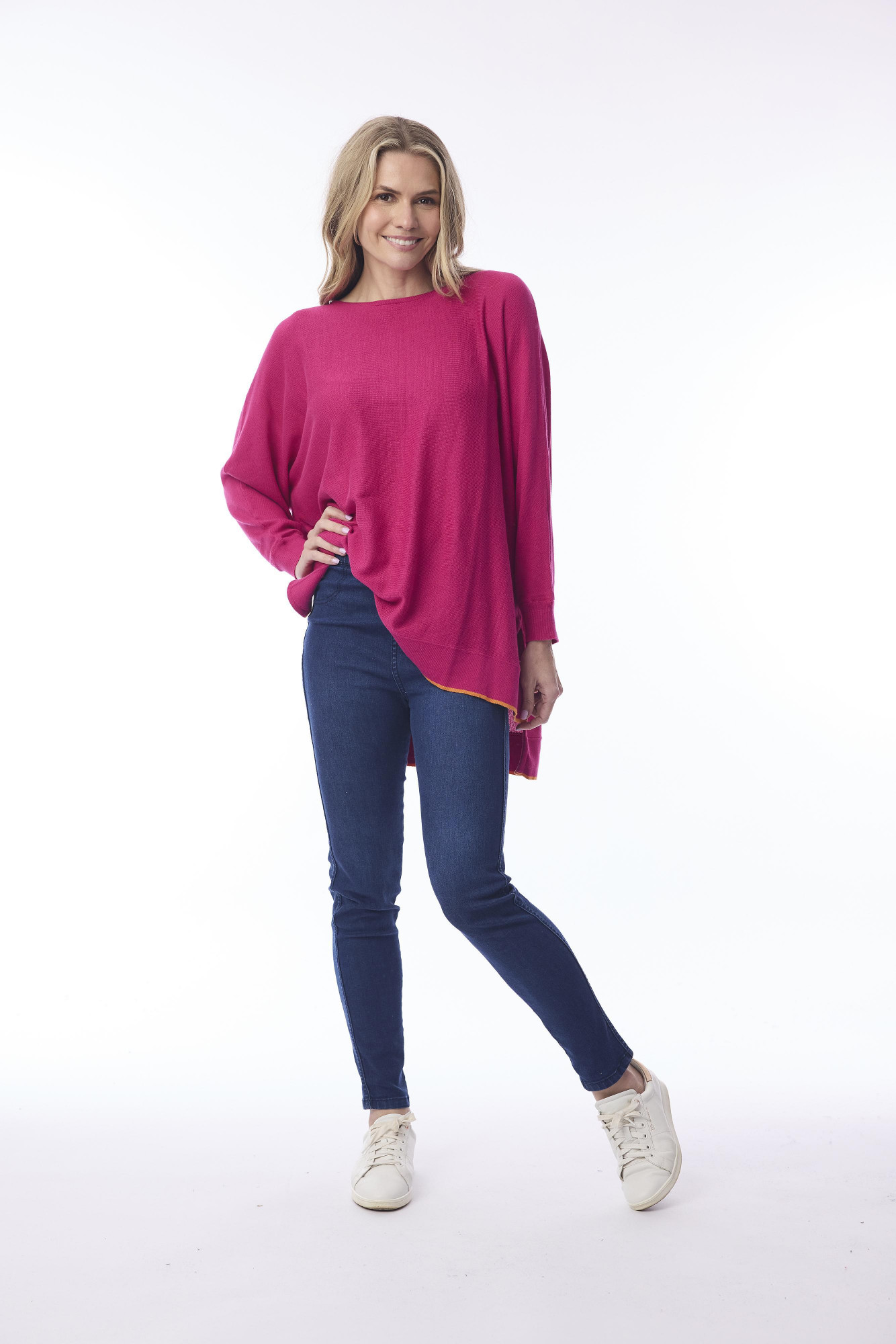 Knit Top Oversize Hot Pink