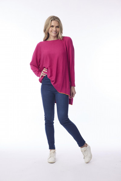 Knit Top Oversize Hot Pink