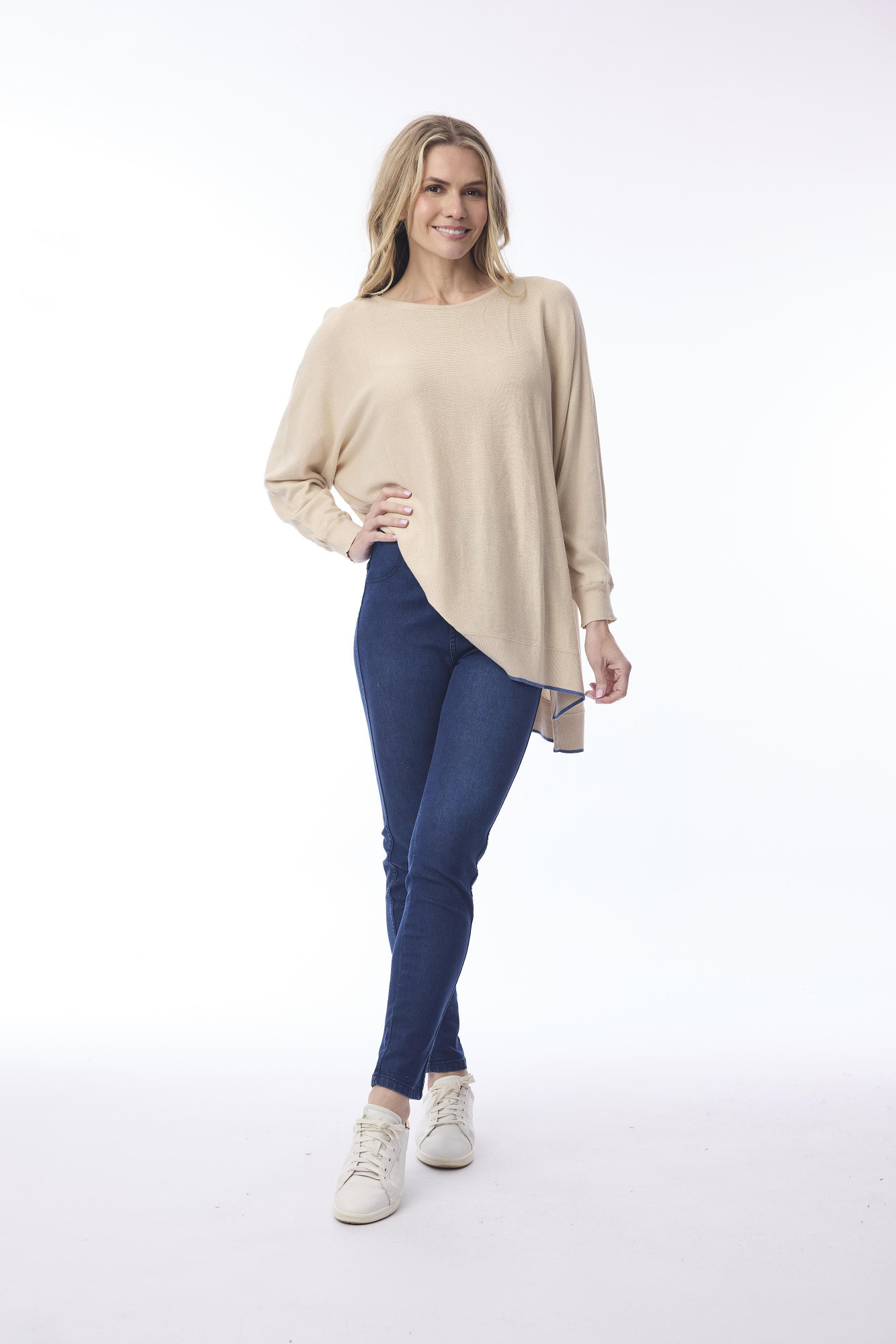 Knit Top Oversize Natural Melange
