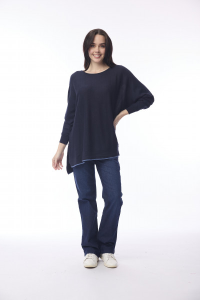 Knit Top Oversize Navy