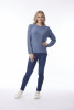 Knit Top R-neck Slub Denim Melange