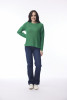 Knit Top R-neck Slub Green