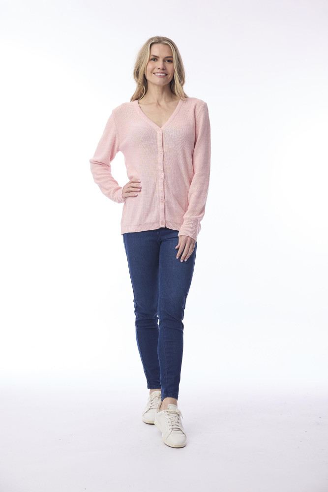 Knit Cardigan Slub Blush Pink