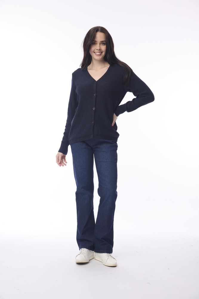 Knit Cardigan Slub Navy