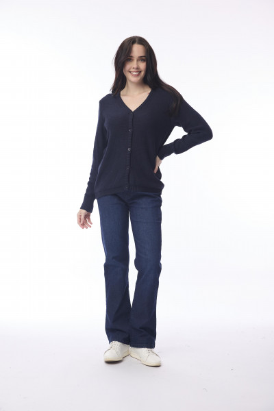 Knit Cardigan Slub Navy