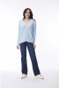 Knit Cardigan Slub Powder Blue