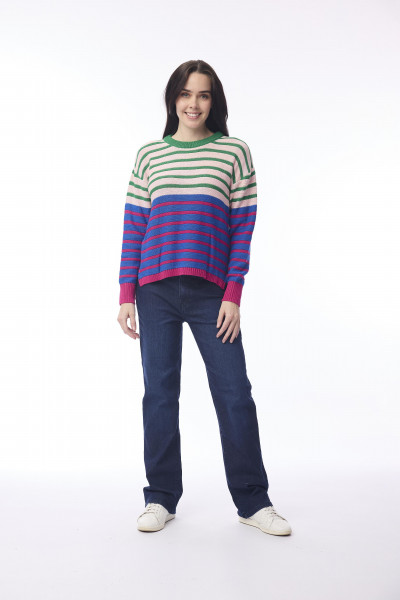 Knit Jumper Round Neckline Multi