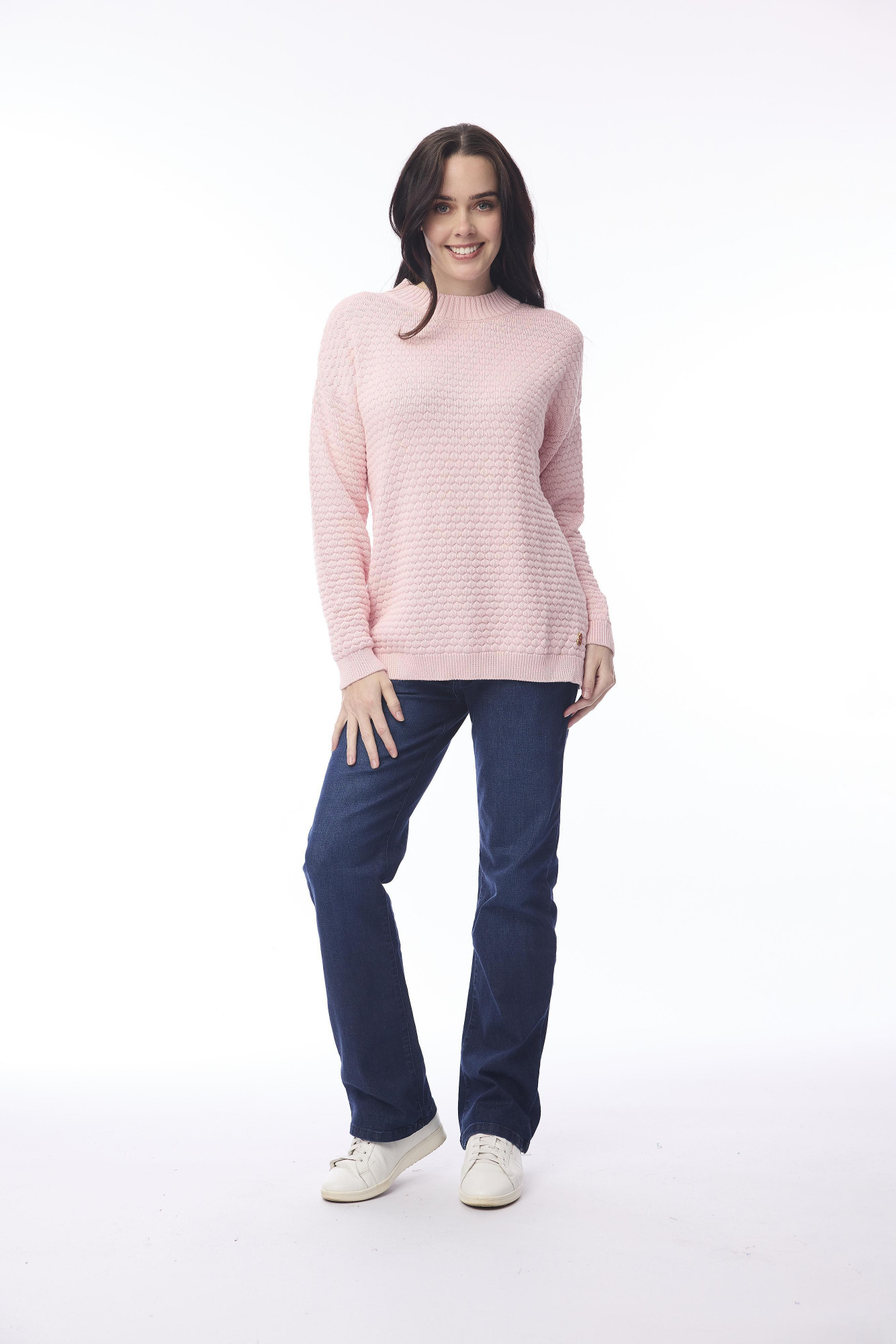 Knit Jumper Waffle Blush Pink