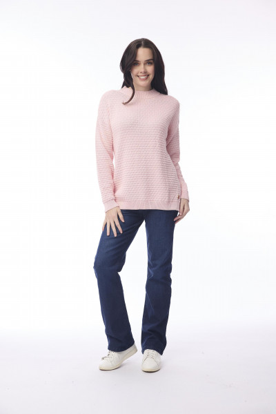 Knit Jumper Waffle Blush Pink