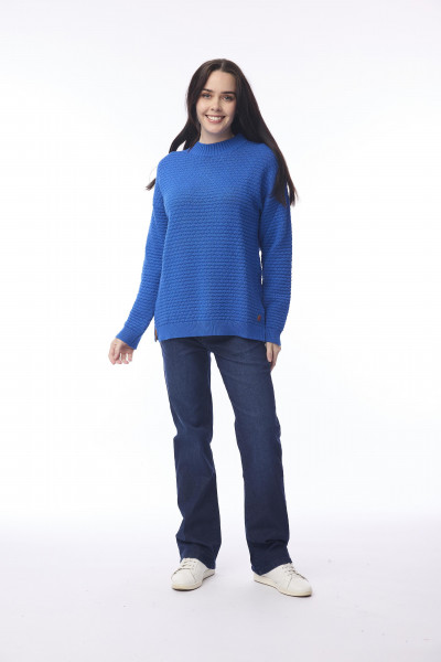 Knit Jumper Waffle Cobalt