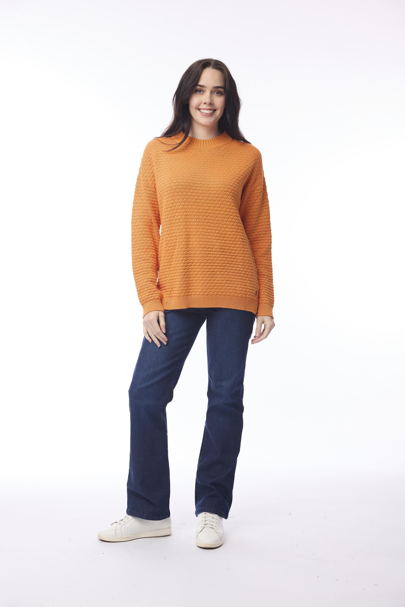 Knit Jumper Waffle Orange